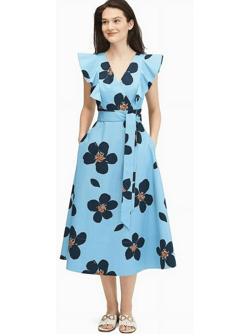 Kate Spade Light Blue Floral Midi Dress